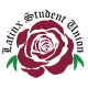 Latinx Student Union in gothic font over a rose
